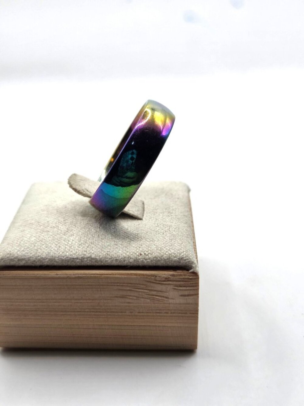 Rainbow Titanium Ring Size 10 Unisex Band Multicolor Polished Finish